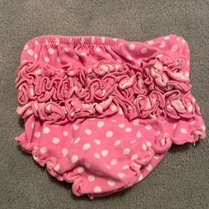 AnnLoren pink/white ruffle butt bloomers. Size 6-12 months.